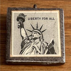 Statue Of Liberty Square Art Glass Charms Charm USA Liberty For All Patriotic